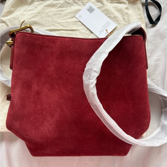 Quince Italian Suede Crossbody - Burgundy - Picture 7 of 7